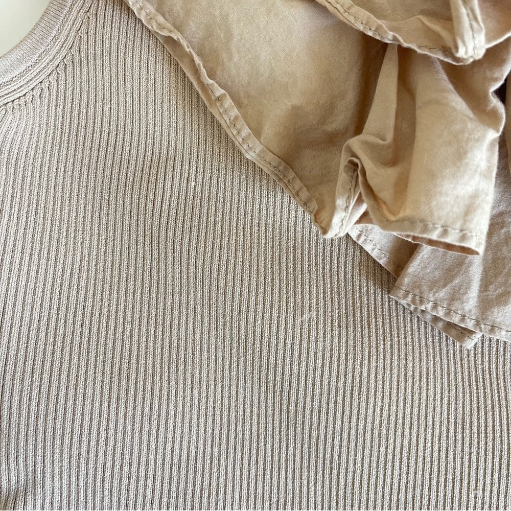 DO+BE Beige Ruffle Accent Top - Picture 2 of 5